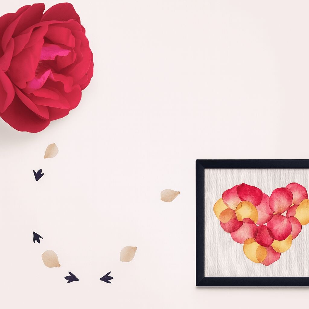 Try this DIY Pressed Petal Art from the Heart